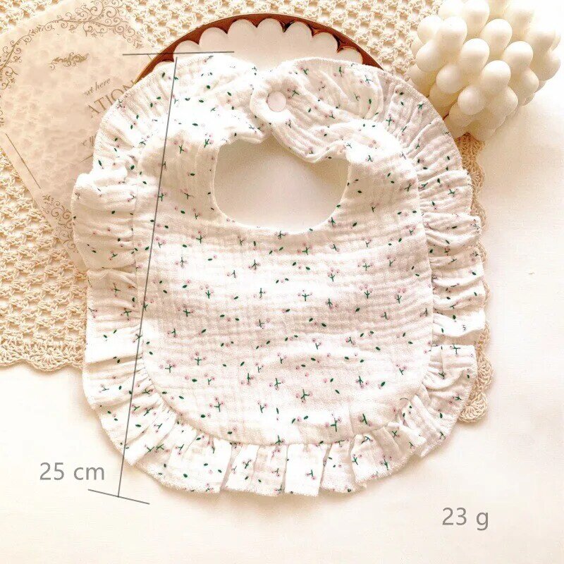Babadores recém-nascidos panos de arroto infantil material do bebê alimentação drool bandana saliva toalha da criança plissado floral bib acessórios do bebê