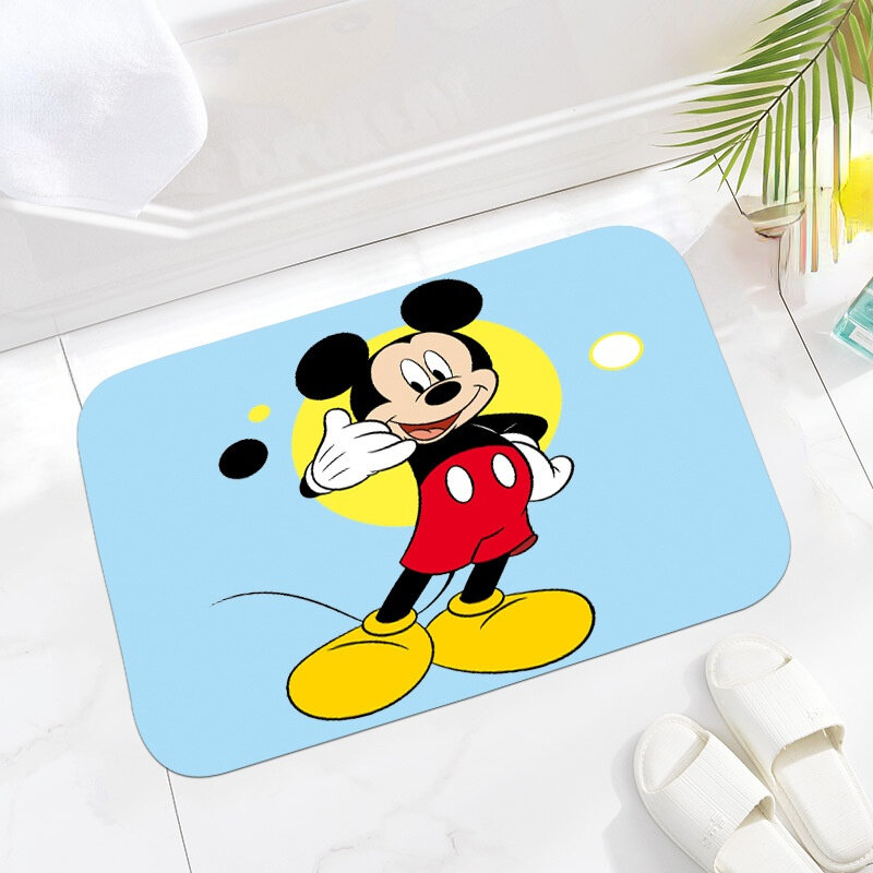 Disney Mickey Doormat Floor/Bath/Kitchen/Beach Mat Flannel Sponge Fabric 3D Printed Shaggy Custom Decoration for Bedroom