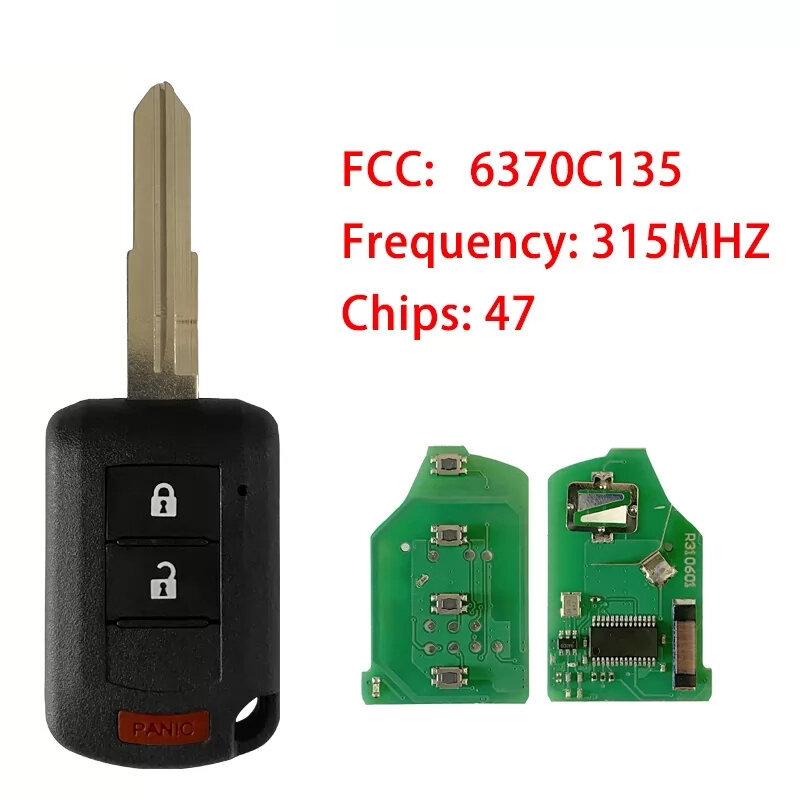 CN011033 zamiennik 3-przyciskowy 315 samochodowy Mhz 47 Chip 637 c135 dla Mitsubishi Eclipse Cross Head Key 2018-2020