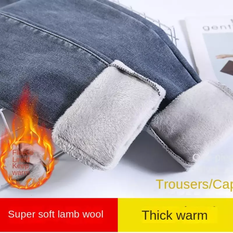 Зимние плотные бархатные женские узкие джинсы с высокой талией, простые флисовые теплые облегающие эластичные женские повседневные джинсовые брюки-карандаш