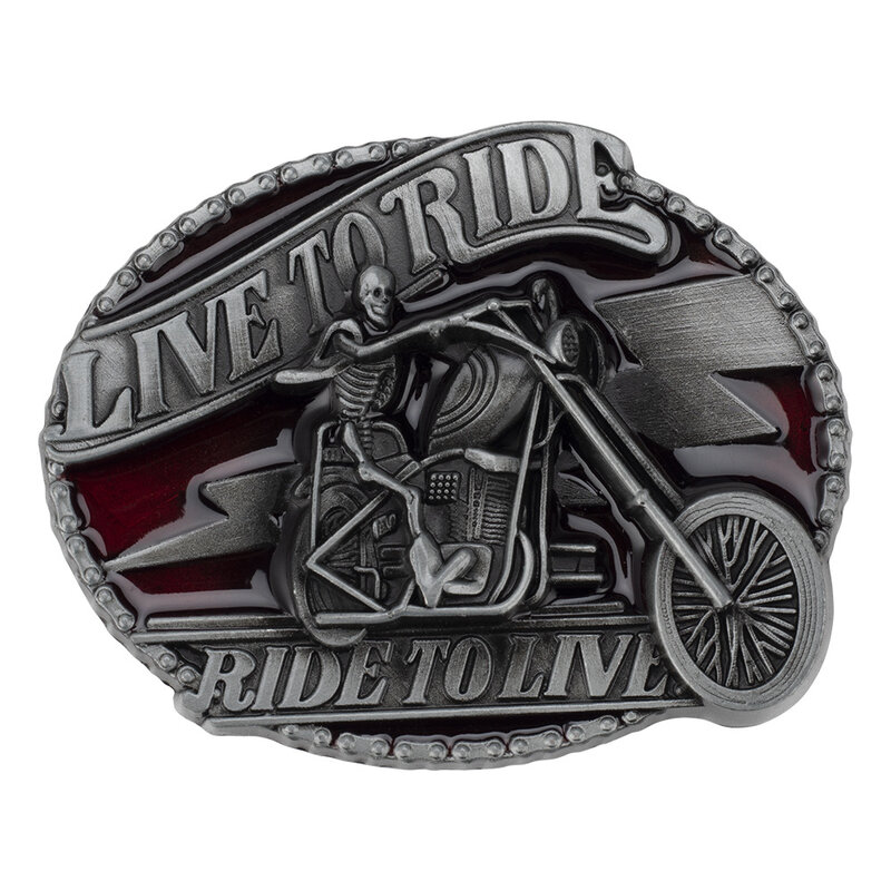 Live To Ride Belt Buckle Motorcycle Party
