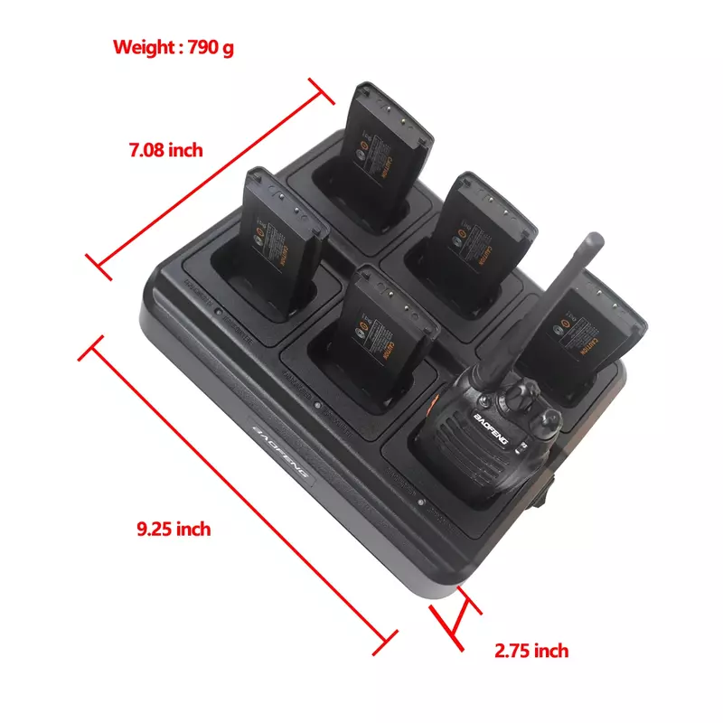 BAOFENG Charger For BF-666s BF-777S BF-888S Ham Two Way Radio 6 In 1 Universal Rapid Replenisher Fast Charging Accessory Parts