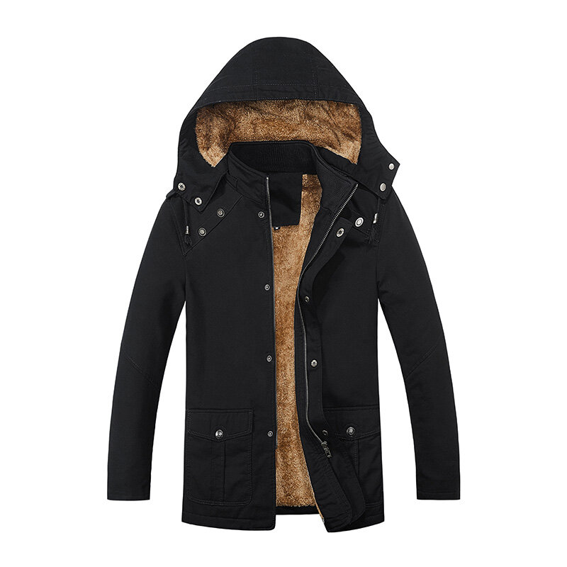 2024 giacca invernale da uomo alpinismo caccia in pile addensato Parka caldo da uomo Plus Size vestiti cappotto giacca a vento di media lunghezza