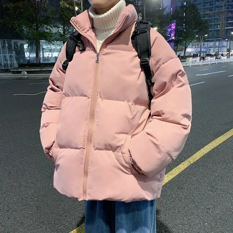 Parki męskie w stylu Harajuku ciepłe zagęszczone modny płaszcz Oversize zimowe casualowa kurtka męskie płaszcz hip-hopowy damskie parki