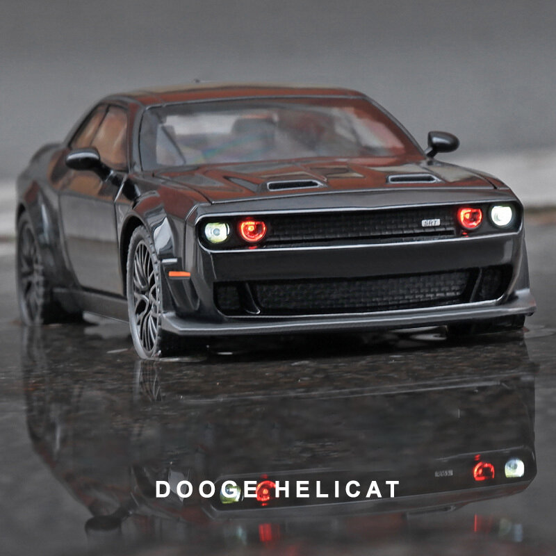 Modèle de voiture musculaire en alliage Dodge Challenger Hellcat Redeye, son et lumière, jouet pour enfants, objets de collection, cadeau d'anniversaire, 1:32