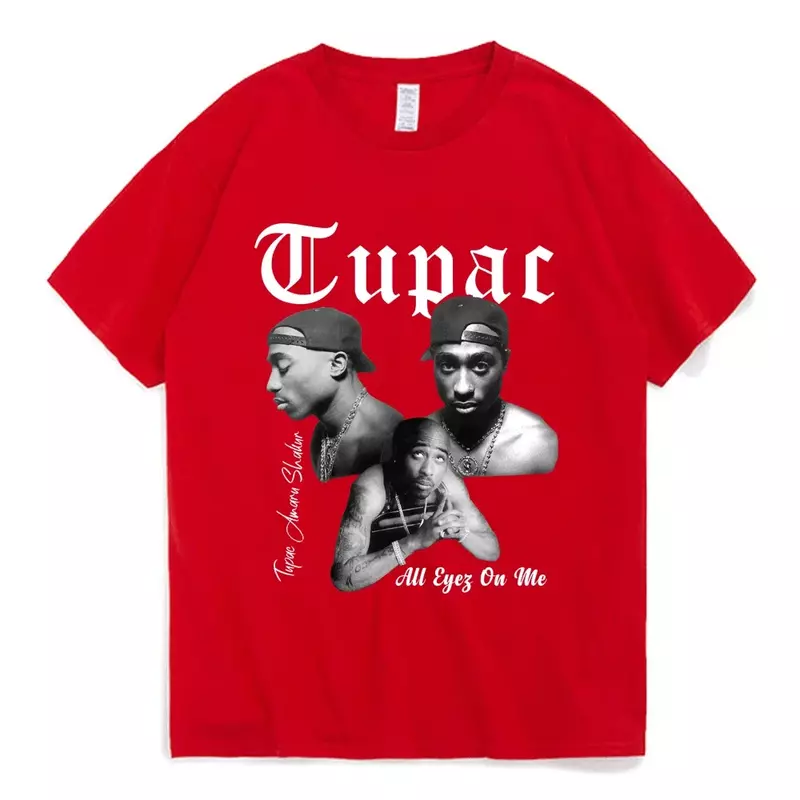 Camiseta de algodón de manga corta para hombre Y mujer, prenda de vestir con diseño de Tupac 2pac Y Hip Hop, a la moda, 2024