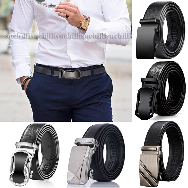 Cinto de metal fivela automática cintos de couro de alta qualidade para o sexo masculino jean calças cintura trabalho de negócios casual marca luxo cinta