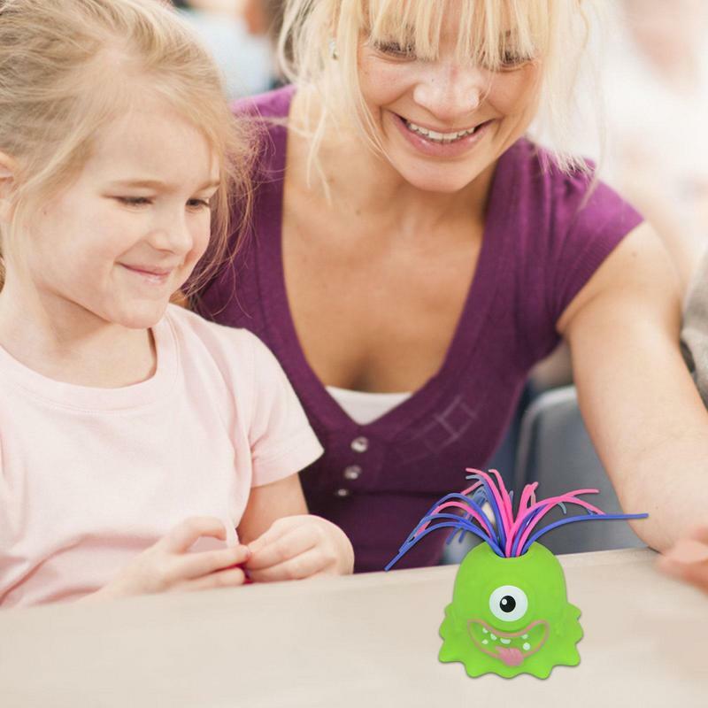 Mainan aktivitas tali tarik, mainan montesori sensor balita dengan suara, menarik rambut lucu, hadiah ulang tahun untuk anak-anak