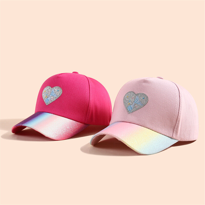 European Children's Baseball Cap For Kids Peaked Hat For Girls Boys Adjustable Baby Hat Love Heart Toddler Cap Gorras Bonnet New