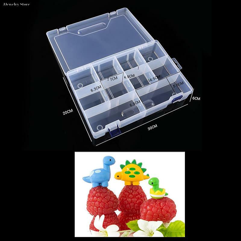 Caja de almacenamiento transparente, organizador de plástico, contenedor, caja de exhibición, joyero, 1 unidad
