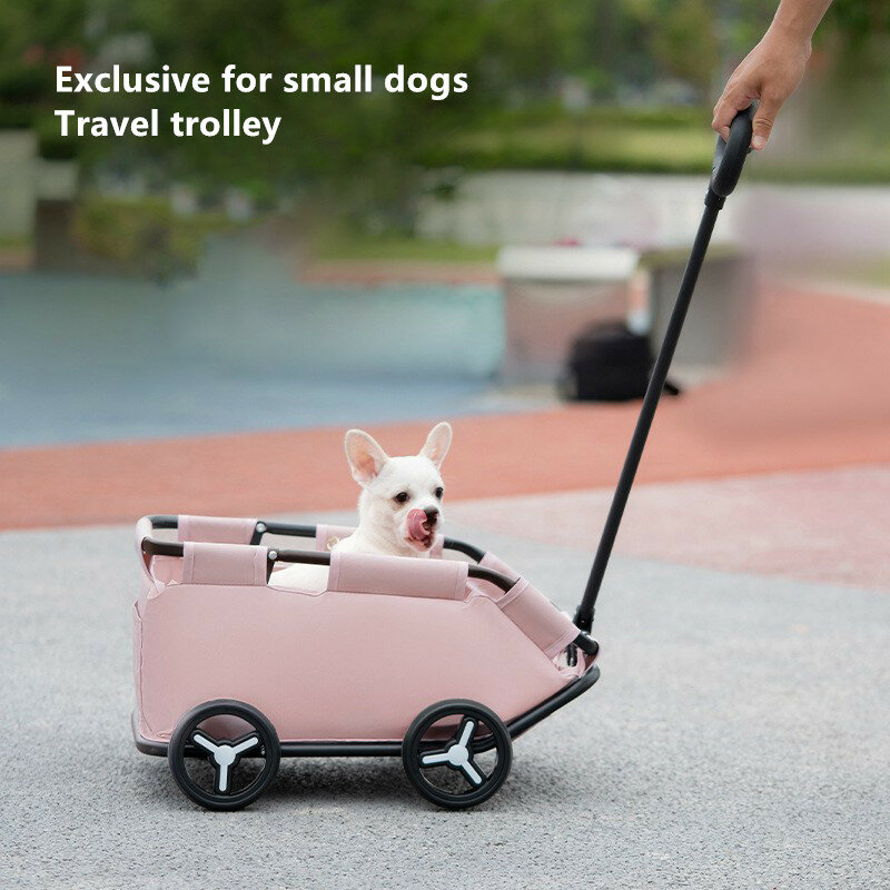 Carrito plegable para exteriores para mascotas pequeñas, carrito de viaje para perros y gatos, carrito de almacenamiento ligero, 4 ruedas