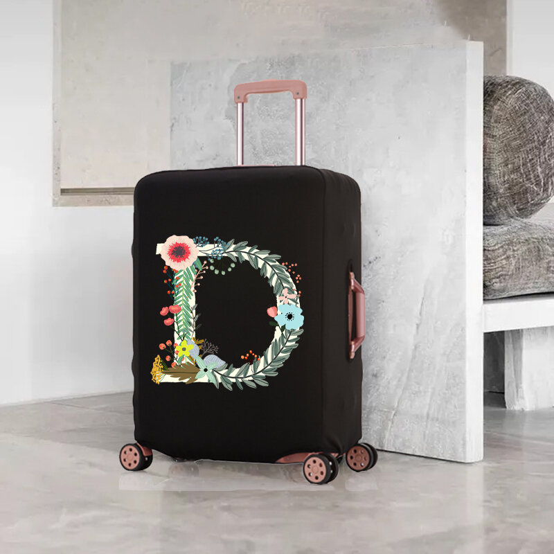 Housse de protection élastique de voyage, amovible, anti-poussière, convient aux bagages Alphabet à fleurs de 18-32 pouces