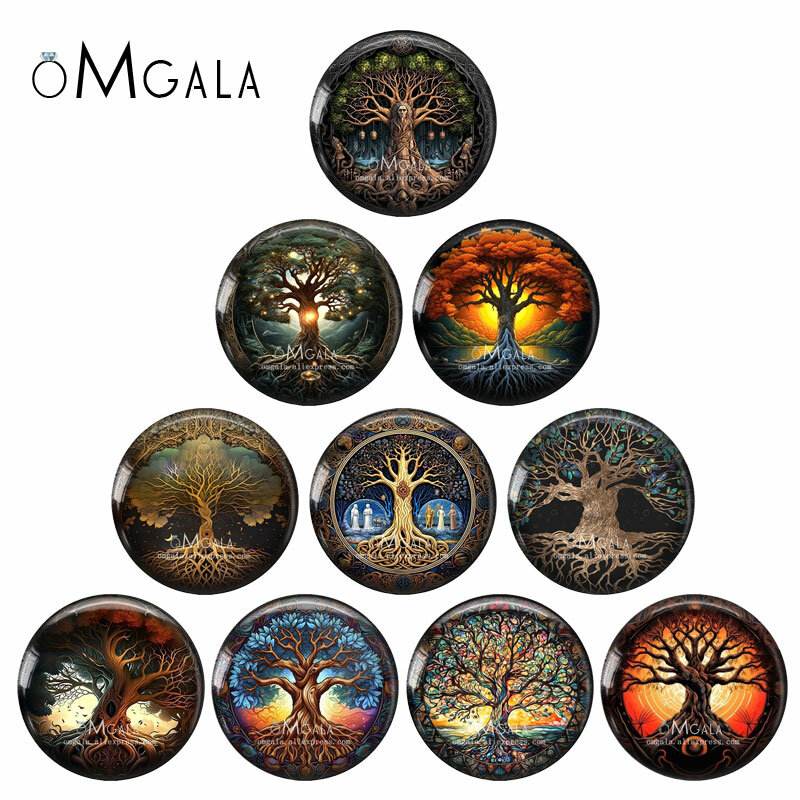 Vintage Tree of Life Art Paintings 12mm/18mm/20mm/25mm Round Photo glass cabochon demo flat back Making findings