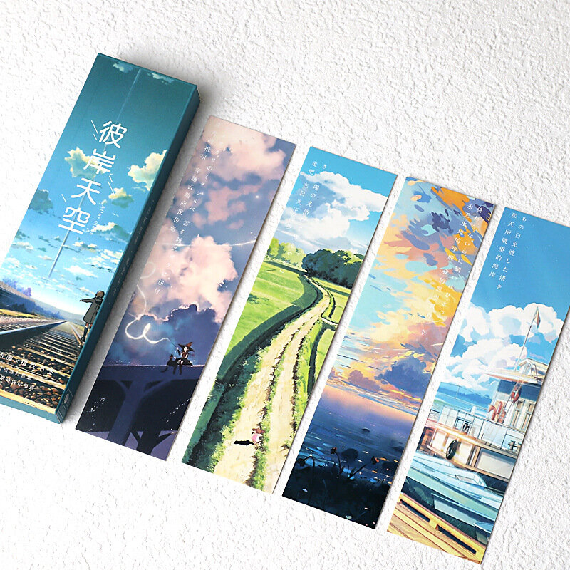 30 шт./компл., креативная бумажная Закладка с солнечным небом, в японском стиле, для иллюстраций, для записей, канцелярских принадлежностей