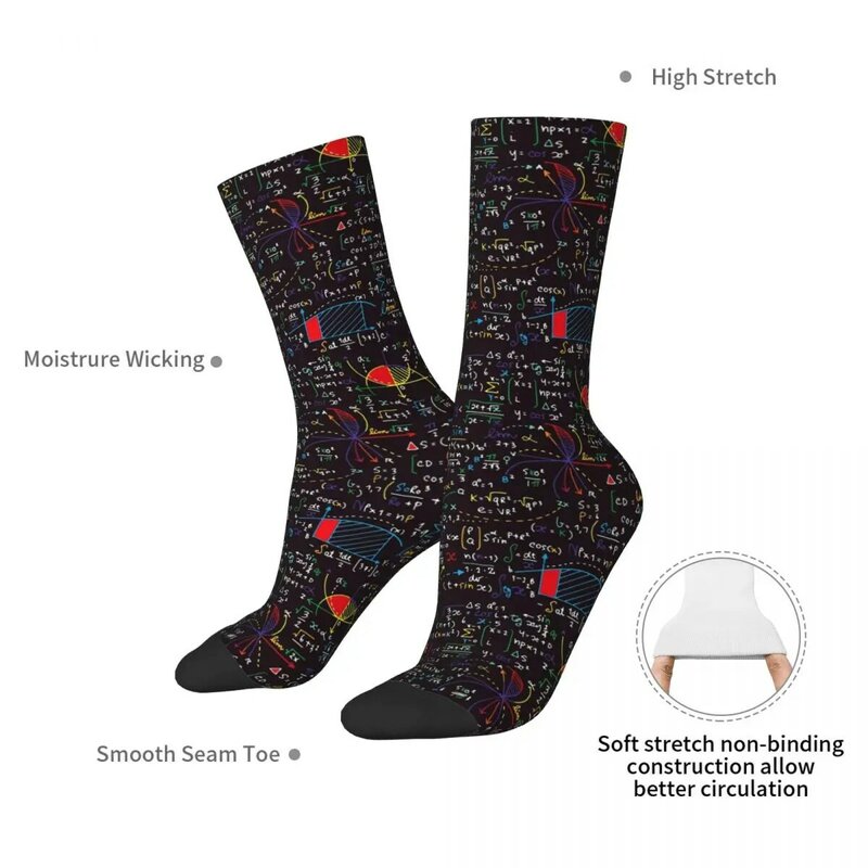 Bunte mathematische Formeln Socken Harajuku hochwertige Strümpfe ganzjährig lange Socken Zubehör für Unisex Geburtstags geschenk