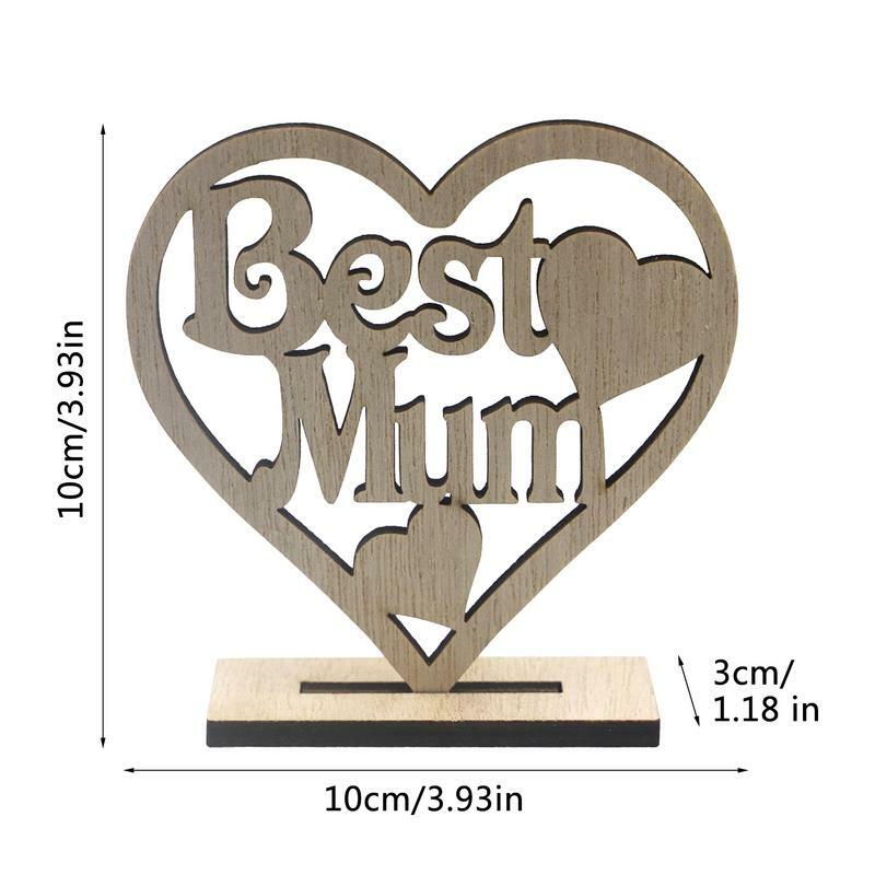 Mama Urodziny Drewniany Znak Kreatywna Figurka W Kształcie Serca Na Dzień Matki Home Art Decor Ozdoby Dla Matki Teściowej Babcia