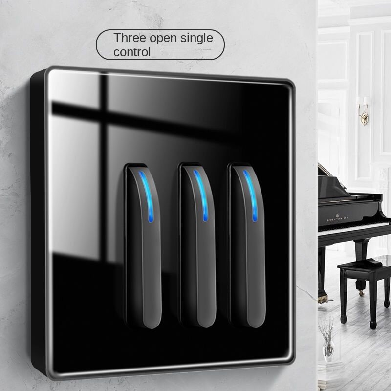 Черный кнопочный выключатель для пианино, домашняя закаленная фотопанель, клавиша для пианино, Высококачественная Роскошная личность