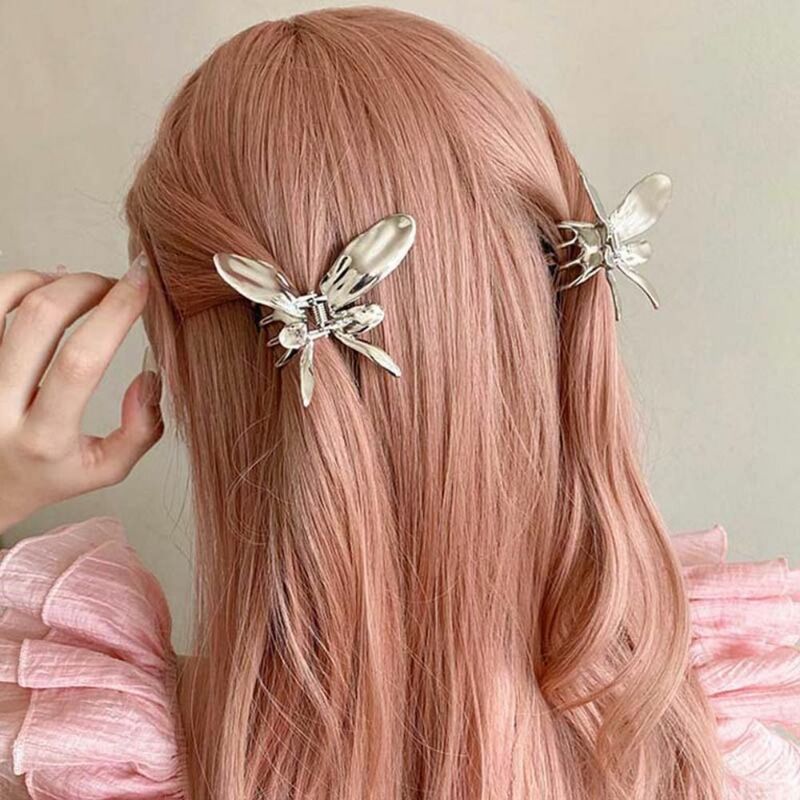 Farfalla in metallo farfalla artigli per capelli copricapo accessori per capelli fermagli per capelli a farfalla fascia geometrica argento