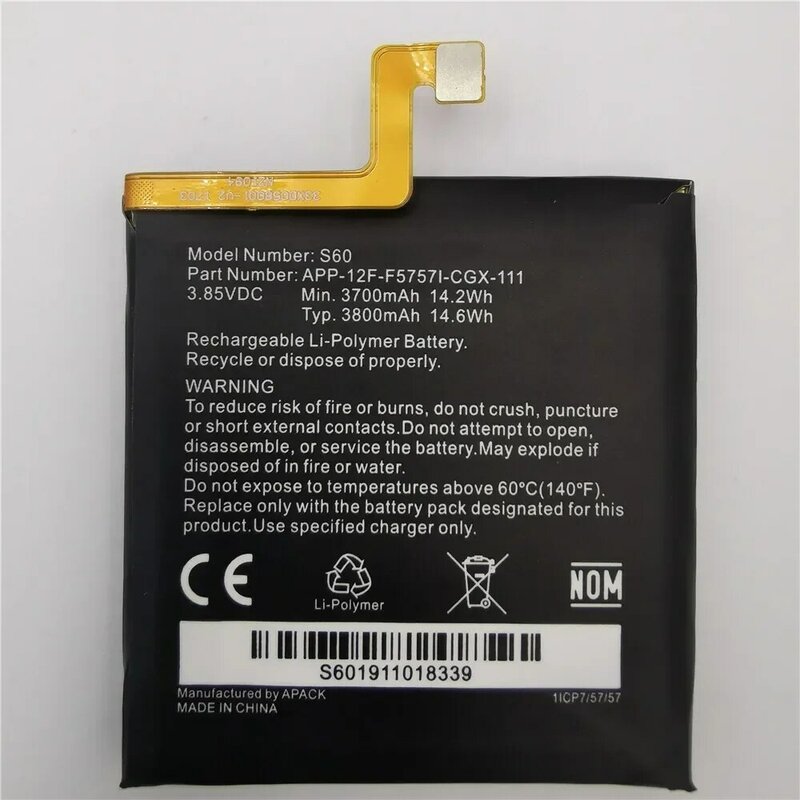 Batteria di ricambio originale al 100% 3800mAh per batterie Caterpillar Cat S60 APP-12F-F57571-CGX-111 Bateria + strumenti regalo + adesivi