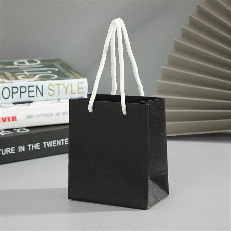 Colored Kraft Paper Bags Hand-Held Paper Bags Rectangular Gift Candy Colorful Shopping Bags Party Birthday Supplies Shopping Bag