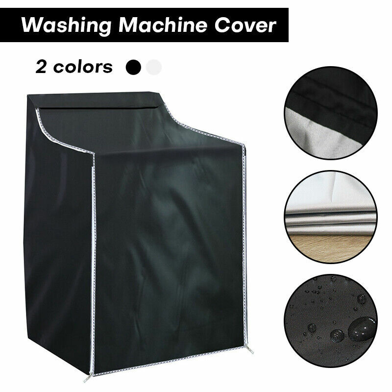 Funda protectora para secadora de ropa, Protector de lavadora con cremallera, impermeable, a prueba de polvo, Protector solar, color negro