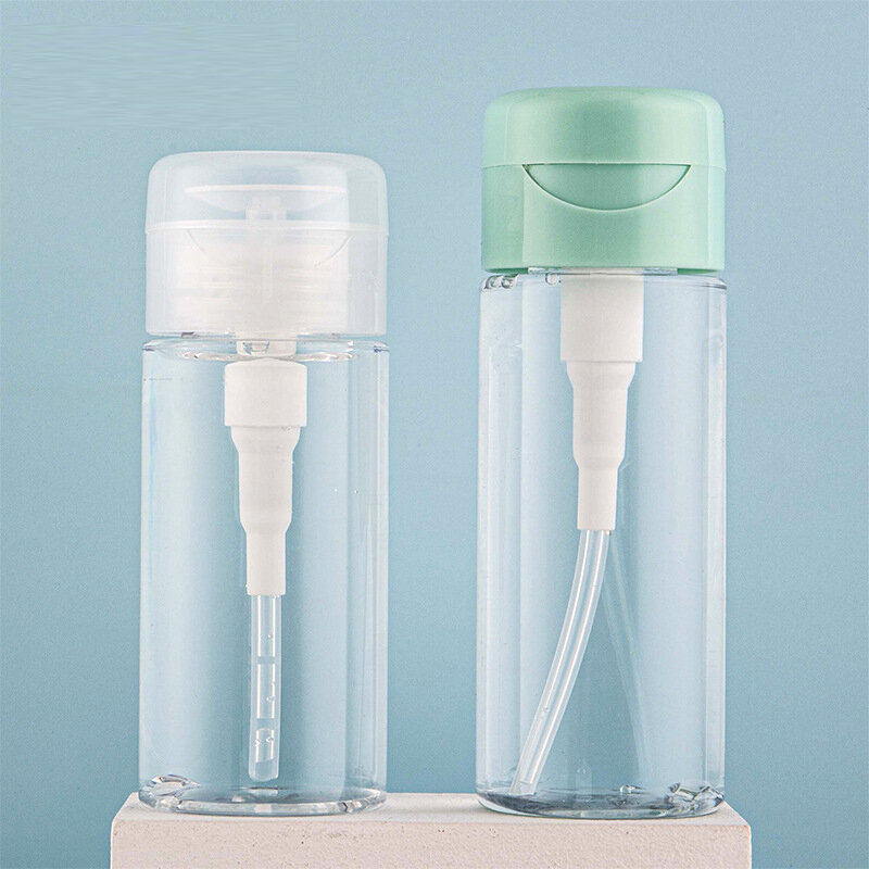 Botol air penghilang Makeup transparan, botol air Pemoles kuku perjalanan portabel isi ulang 100ml/120ml/300ml