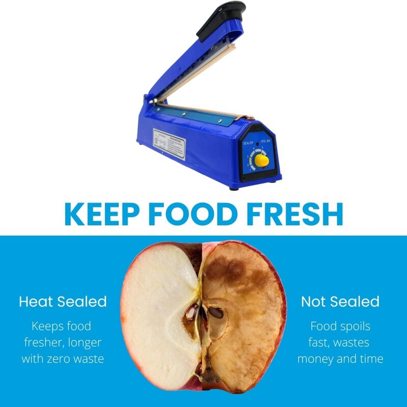 Mesin Penyegel Tangan Tas Penyegel 8 Mode Suhu Pemanasan Cepat Tas Plastik Mesin Penyegel Panas Mesin Pengemas Makanan
