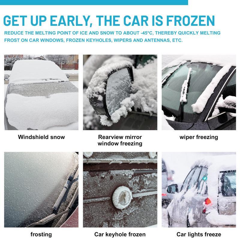 Descongelar el parabrisas del coche, espray para descongelar el parabrisas, rápida y fácilmente se derrite, hielo, escarcha y nieve, raspado mínimo, mejora