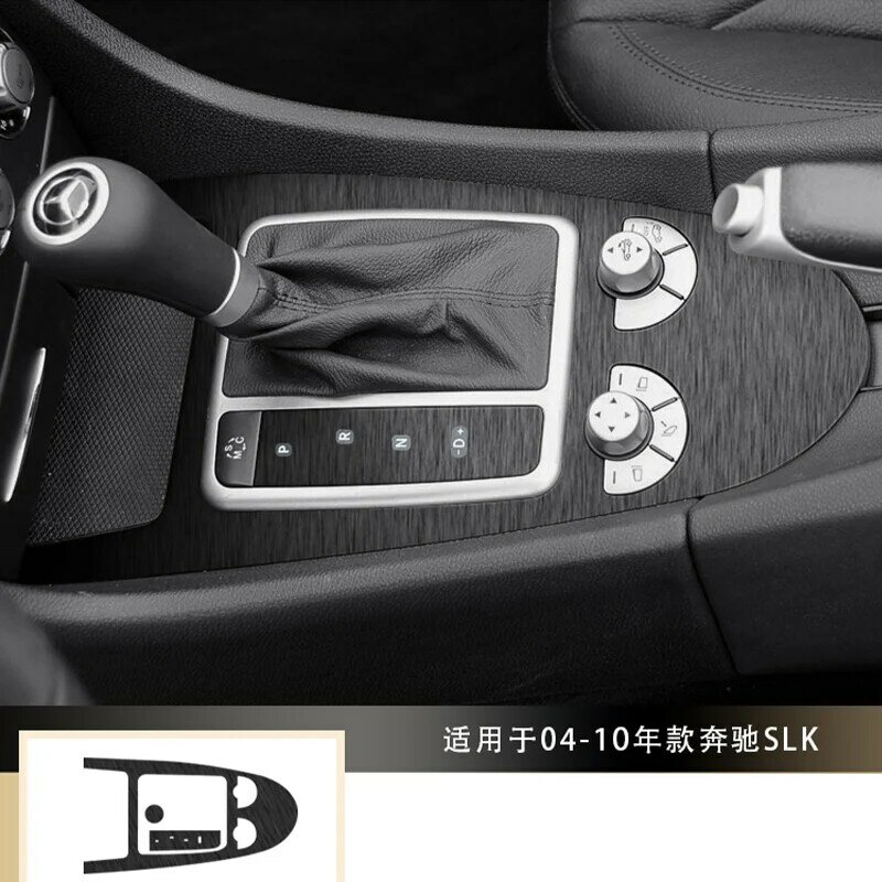 Panel de aire de engranaje Multimedia para coche, pegatina Interior automática de fibra de carbono para Benz Mercedes SLK 2004-2010