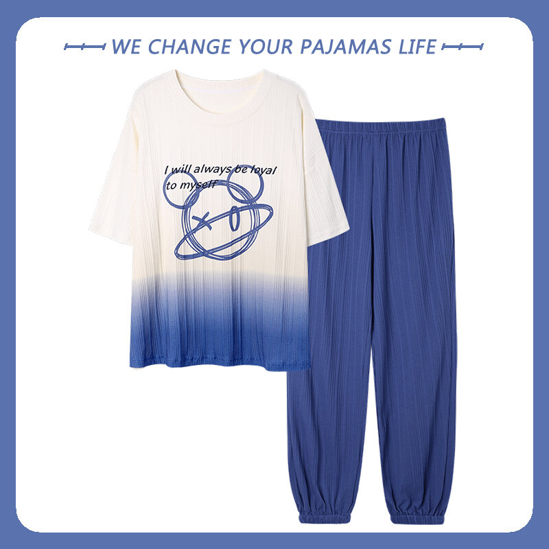 Short Sleep Tops Trousers Cotton Pijamas Set for Women Korean Fashion Home Suit Loungewear Nightwear pijama feminino Drop Ship