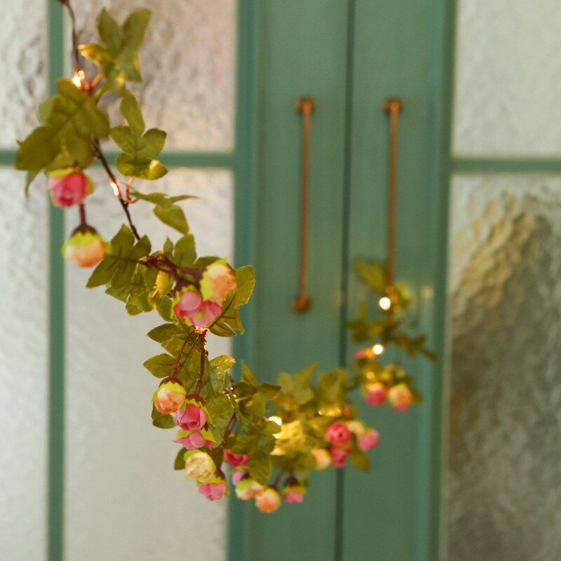 Glicine solare fiore artificiale vite di seta con luce a led fai da te, lampada ghirlanda Fower per la decorazione della parete della casa del giardino della festa nuziale