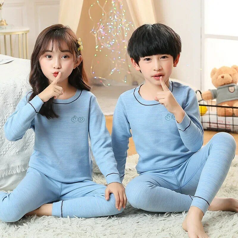 Child Boys Pajamas for 2-14 Years Autumn Long Sleeve Pyjamas Suit Baby Girls Clothes Toddler Cotton Sleepwear Kids Sleep Pajamas