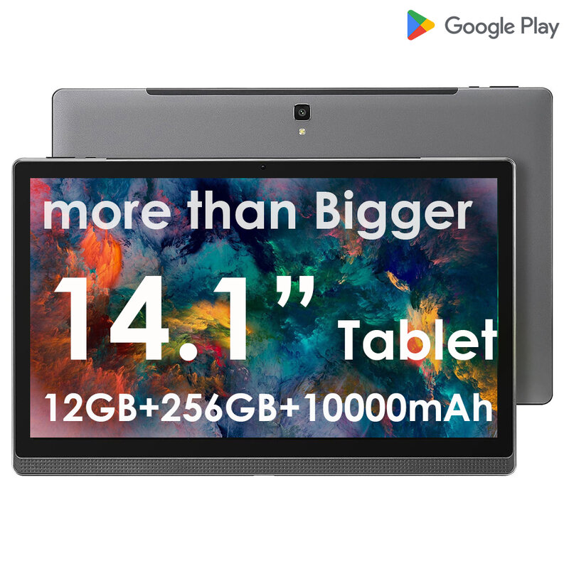 Tablet PC de tela grande com Bluetooth e WiFi, Android 12 Tab, Mediapad Laptop, Deca-Core, 12 + 256GB, 1920x1080 IPS, 14,1 pol, MTK6797, mais novo