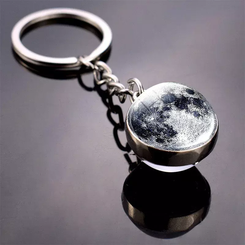 Glass Ball Keyring Glow In The Dark Multicolor Planet Galaxy Keychain Universe Key Chain Outer Space Astronomical Jewelry