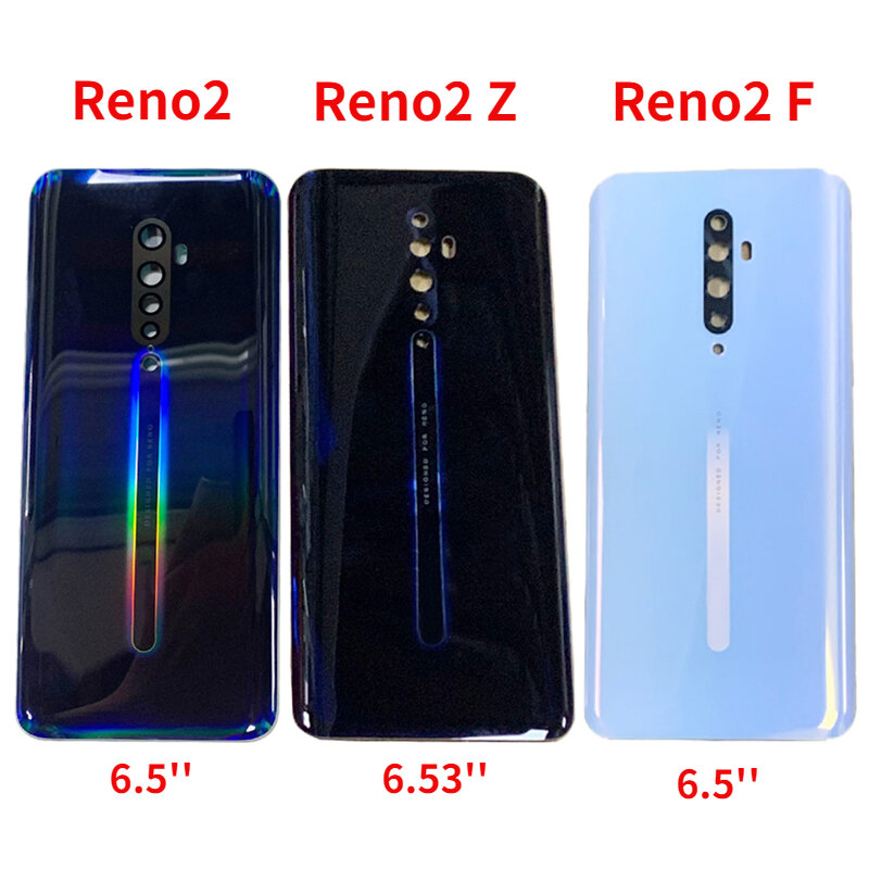 New Back Glass For OPPO Reno 2 Reno2 Z F 2Z 2F Back Battery Cove Rear Door Housing Case with Logo Replacement Part