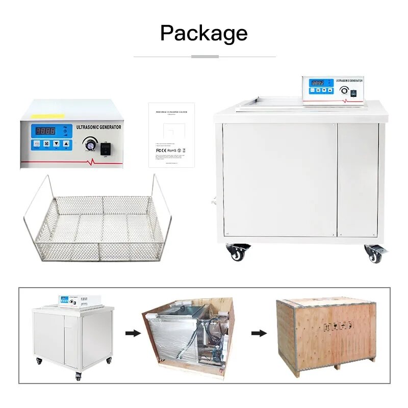 Ultrasonic cleaning machine 61L, 88L, 135L, 175L, 264L, 360L large capacity and high-power ultrasonic oil and dirt remover