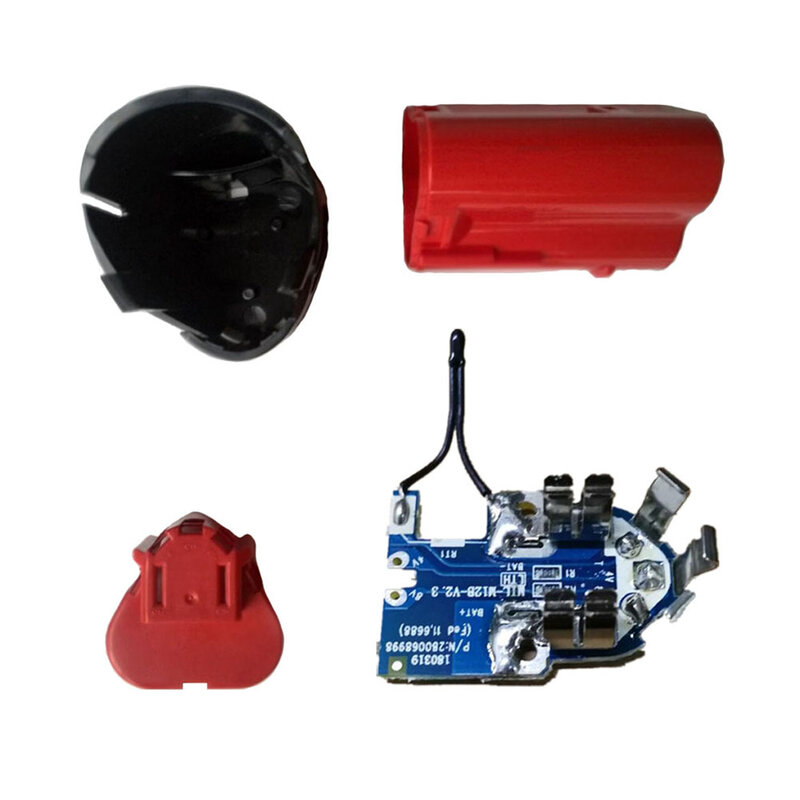 Caixa de plástico PCB Circuit Board para Mwk 10.8-12V, prático reparo vermelho útil, 2 conjuntos, 2X montagem de baterias