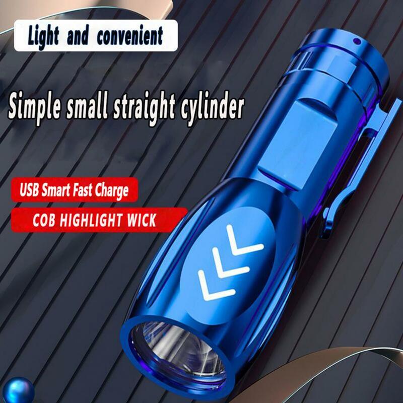 Poderosa lanterna estroboscópica LED impermeável, alto lúmens leve, carregamento USB portátil para uso emergencial