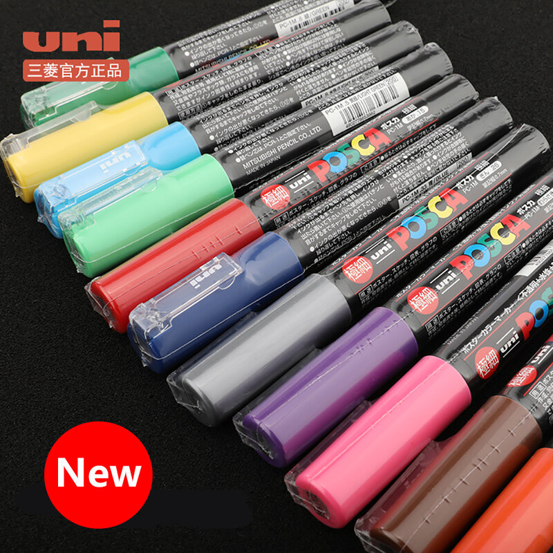 UNI POSCA سلسلة قلم تحديد مزيج اللوحة وملء خاص البوب المشارك الإعلان القلم PC-1M/PC-3M/PC-5M القرطاسية