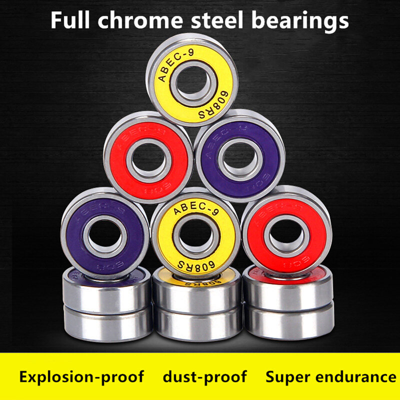 8x22x7mm Skateboard Bearing Ball Groove Parts Roller Sealed Skate Skateboard Steel ABEC-7 / ABEC-9 608 Anti-rust Durable