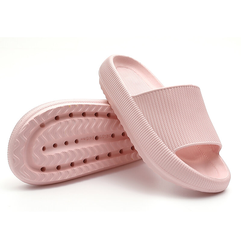 Cloud Cushion Slides sandal lembut pria wanita, sandal musim panas Platform tebal untuk kamar mandi rumah dalam ruangan Anti selip