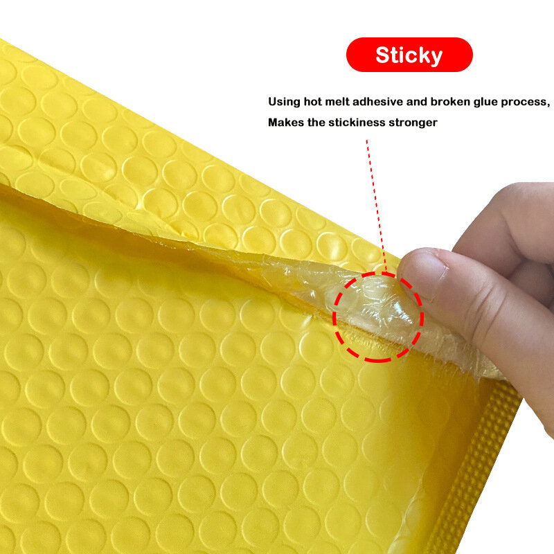 ถุงซองโฟมสีเหลือง50ชิ้น/ล็อต, ถุงซองจดหมายแบบปิดด้วยตัวเองซองจัดส่งพร้อมถุงกันกระแทกถุงส่ง