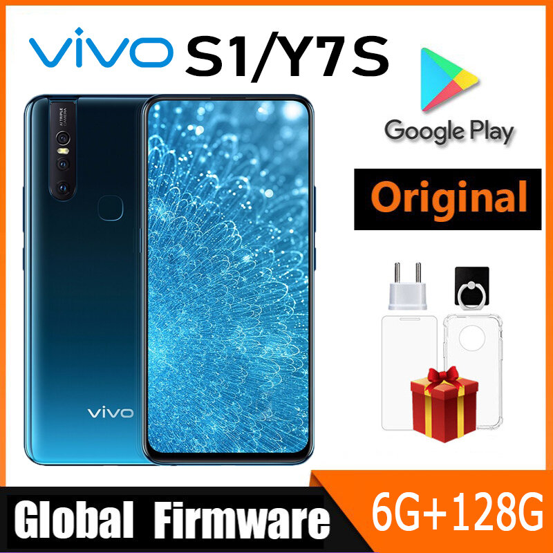 Firmware Global vivo S1/Y7S, ponsel pintar 6.53 "6GB 128GB Helio P70 Octa Core 3940mAh kamera depan 24,8mp 3 kamera belakang