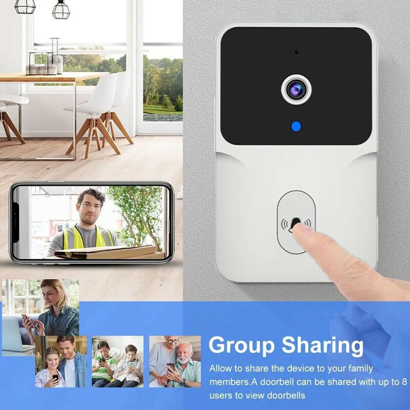 Smart video doorbell wireless remote home surveillance video intercom HD night vision