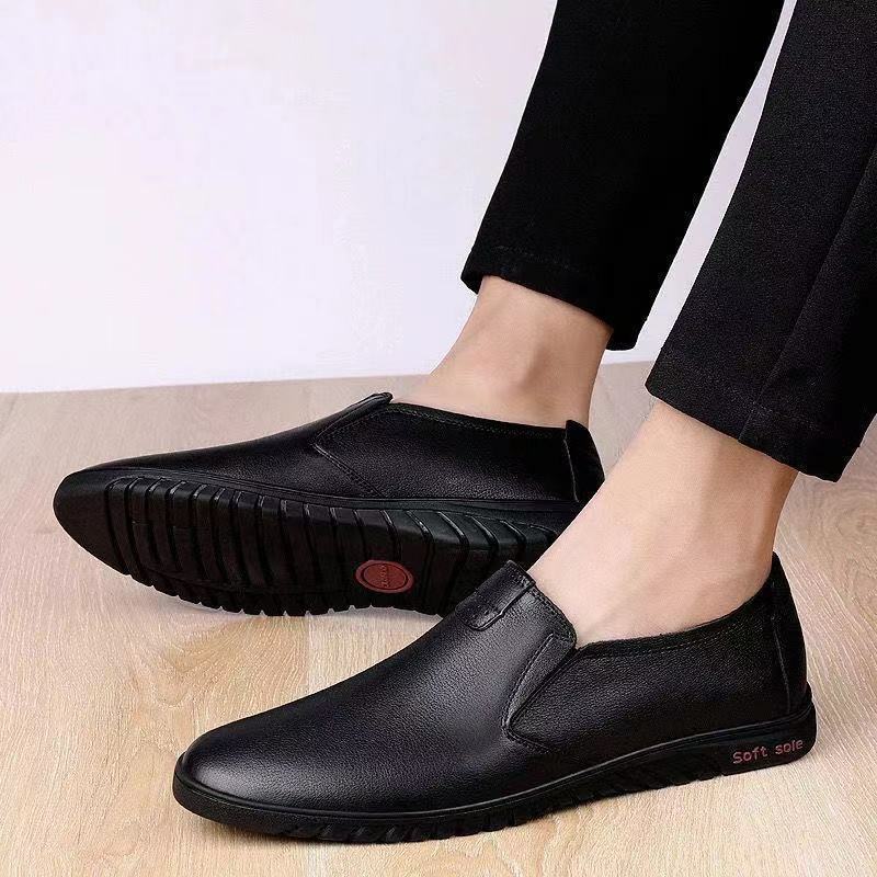 Men's Casual Business Leather Shoes Fashion Soft Bottom Oxfords Male Wedding Party Office Business Shoes Slip-on Outdoor Flats