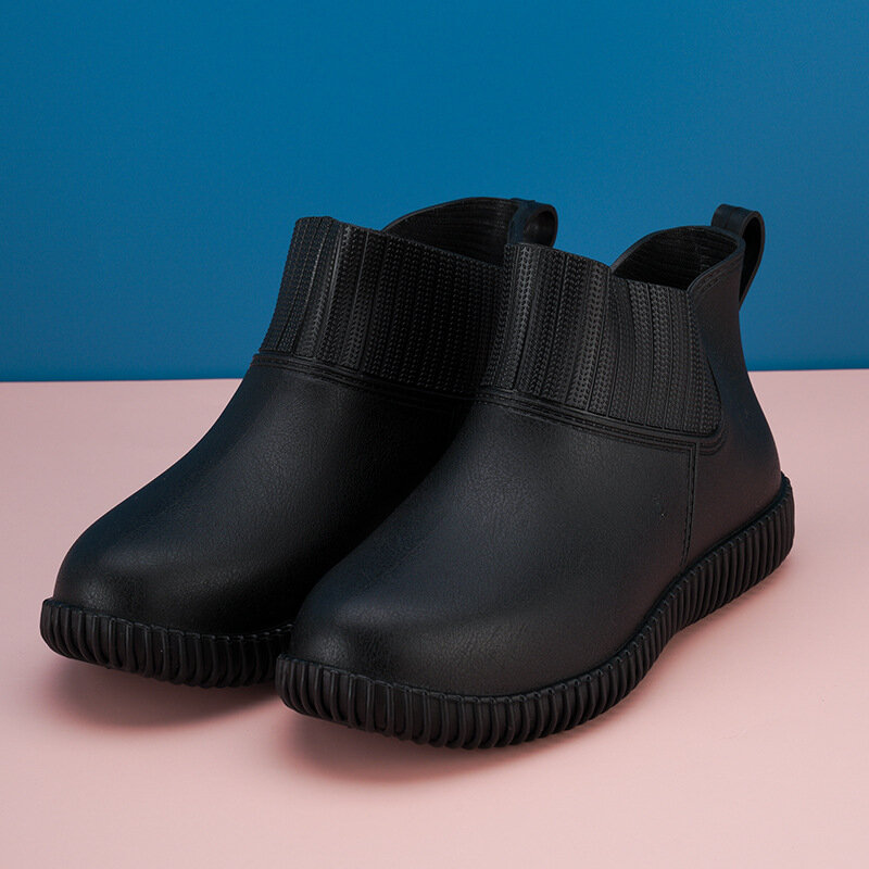 Comemore-Botas de lluvia de suela gruesa para mujer adulta, zapatos de goma impermeables para exteriores, a la moda