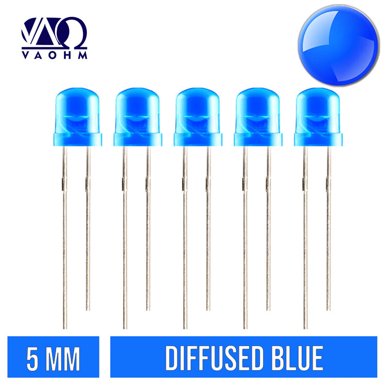 LED F5 워터 클리어 라운드 헤드 발광 다이오드, 레드, 블루, 그린, 오렌지, 옐로우, 화이트, 5mm, 10 개