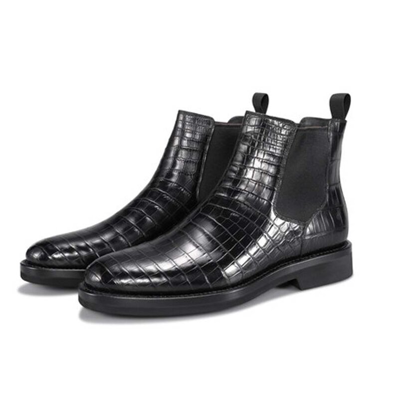 KEXIMA cestbeau new arrival męskie skóra krokodyla chelsea boots importowane buty męskie modne nowe męskie buty z krokodylem