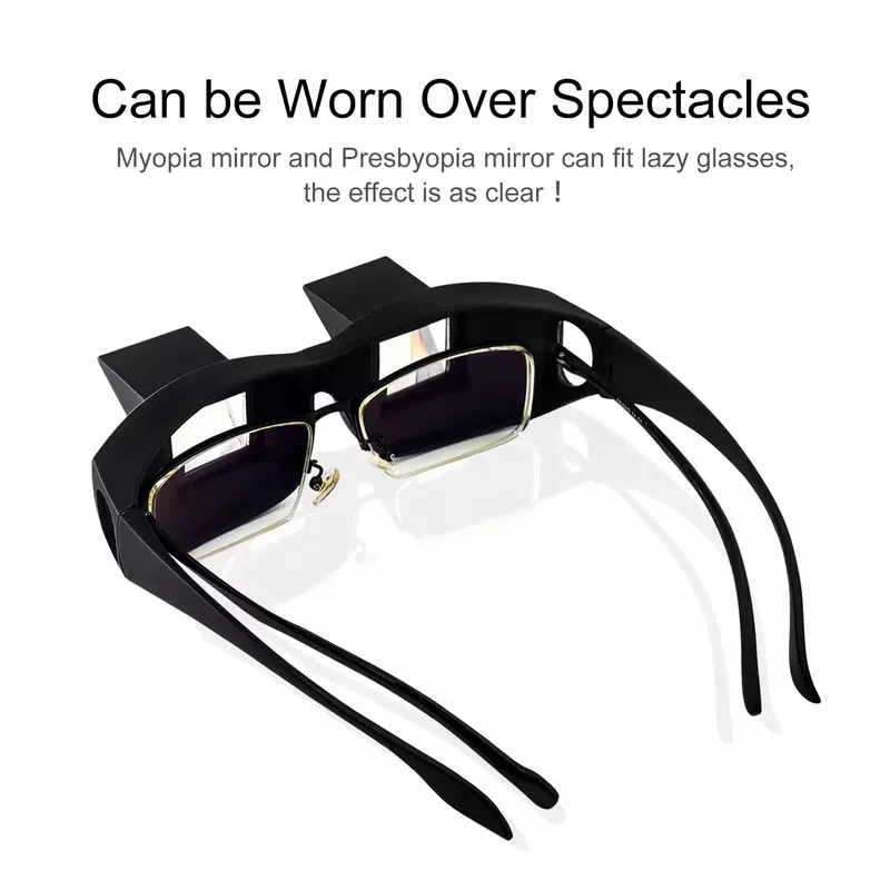 Kacamata baca malas, kacamata baca prisma Periscope Horizontal, tempat tidur berbaring menonton kacamata pembaca HD