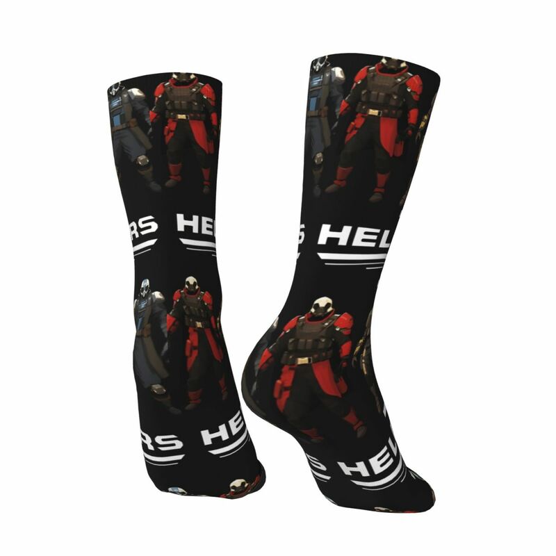 Chaussettes de compression pour hommes, motif imprimé, chaussettes décontractées pour garçons, hip hop, vintage, H-Helldivers, heureux, qualité, membre, drôle, elin